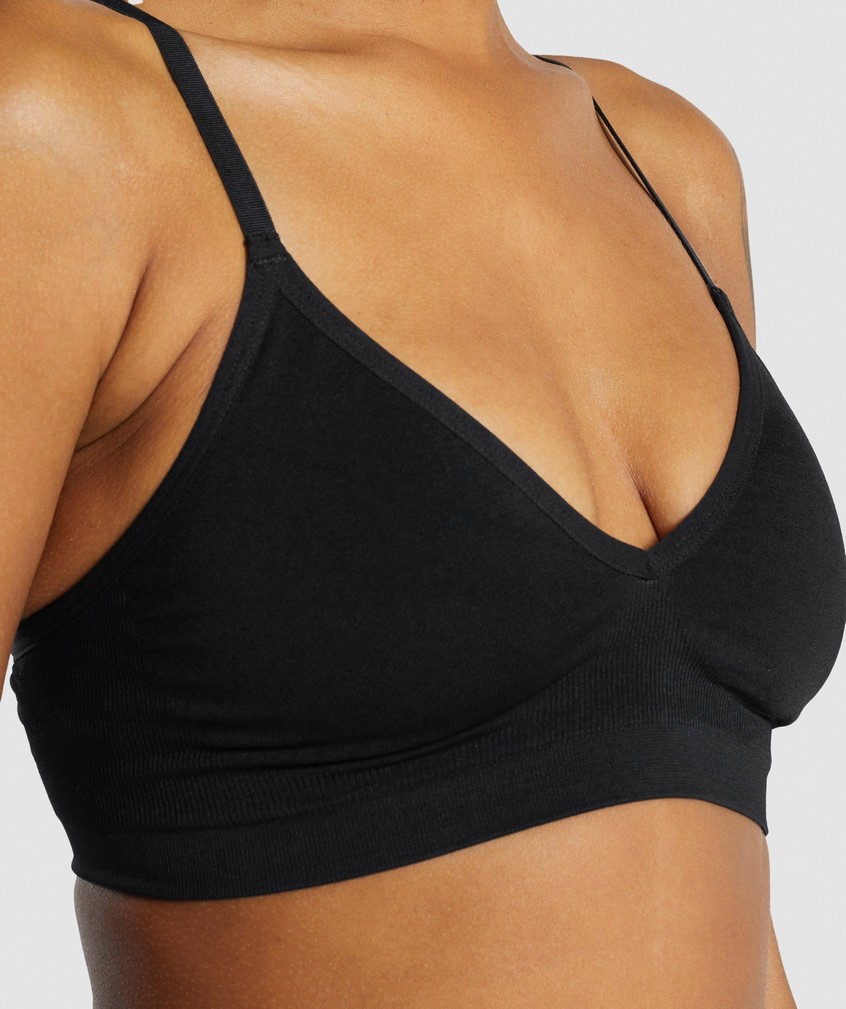 Black Women's Gymshark Seamless Low Neck Bralette | USA-60317