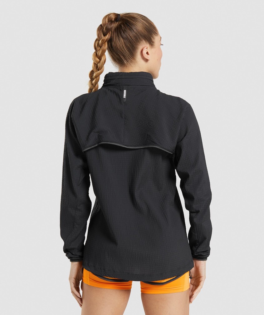 Black Women's Gymshark Speed Windbreaker Jackets | USA-39640