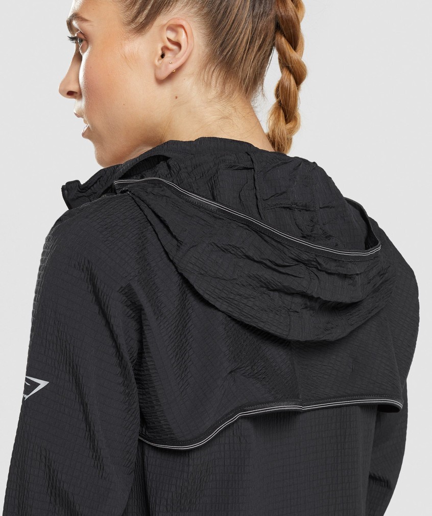 Black Women's Gymshark Speed Windbreaker Jackets | USA-39640