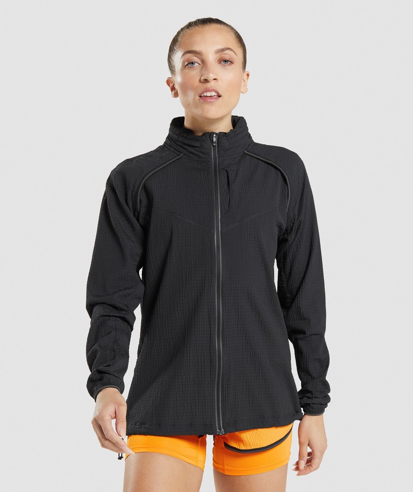 Black Women\'s Gymshark Speed Windbreaker Jackets | USA-39640