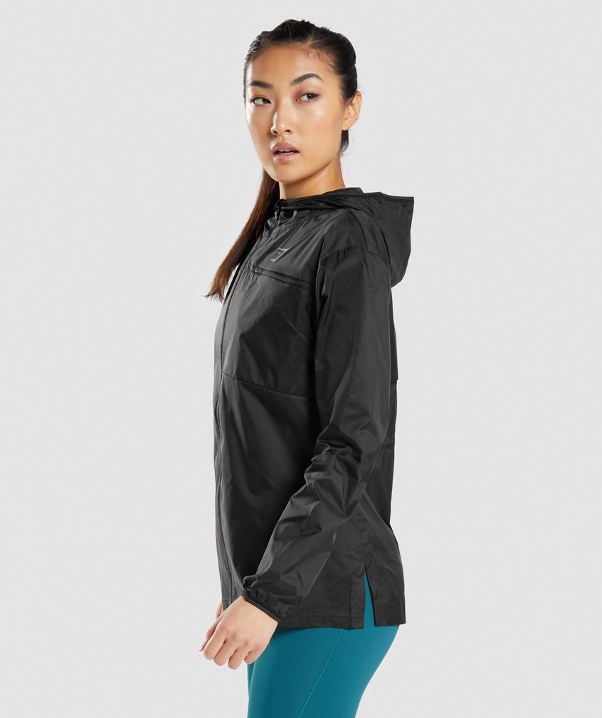 Black Women's Gymshark Speed Windbreaker Jackets | USA-91806