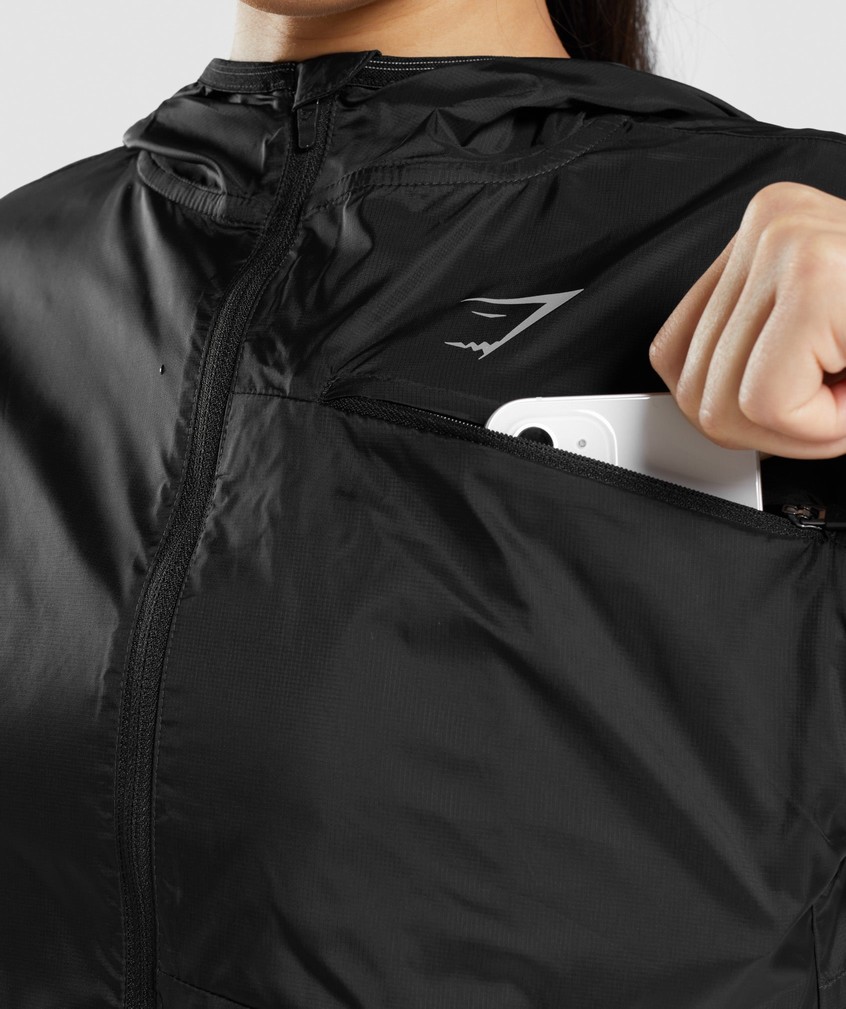 Black Women's Gymshark Speed Windbreaker Jackets | USA-91806