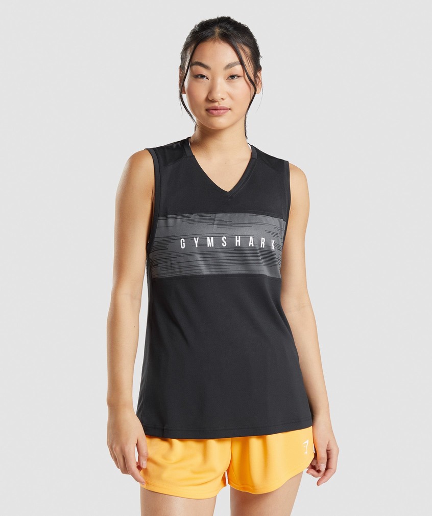 Black Women\'s Gymshark Sport Loose Tank | USA-46123