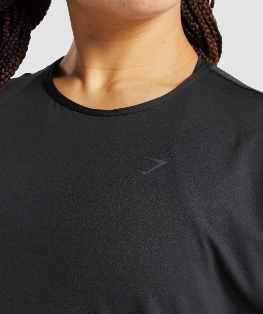 Black Women's Gymshark Studio T-Shirts | USA-48560