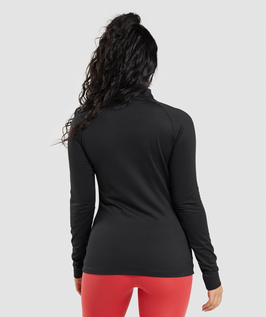 Black Women's Gymshark Training 1/4 Zip Pullover | USA-59103