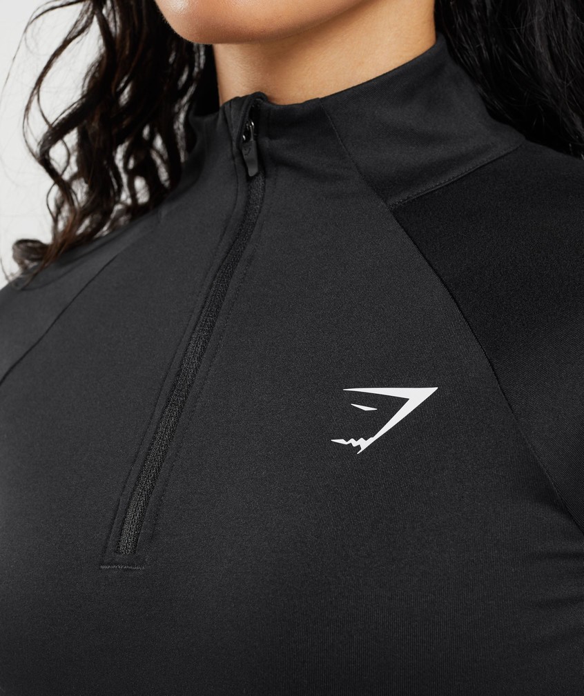 Black Women's Gymshark Training 1/4 Zip Pullover | USA-59103