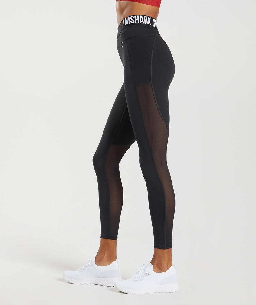 Black Women's Gymshark Training Brandmark Leggings | USA-08174