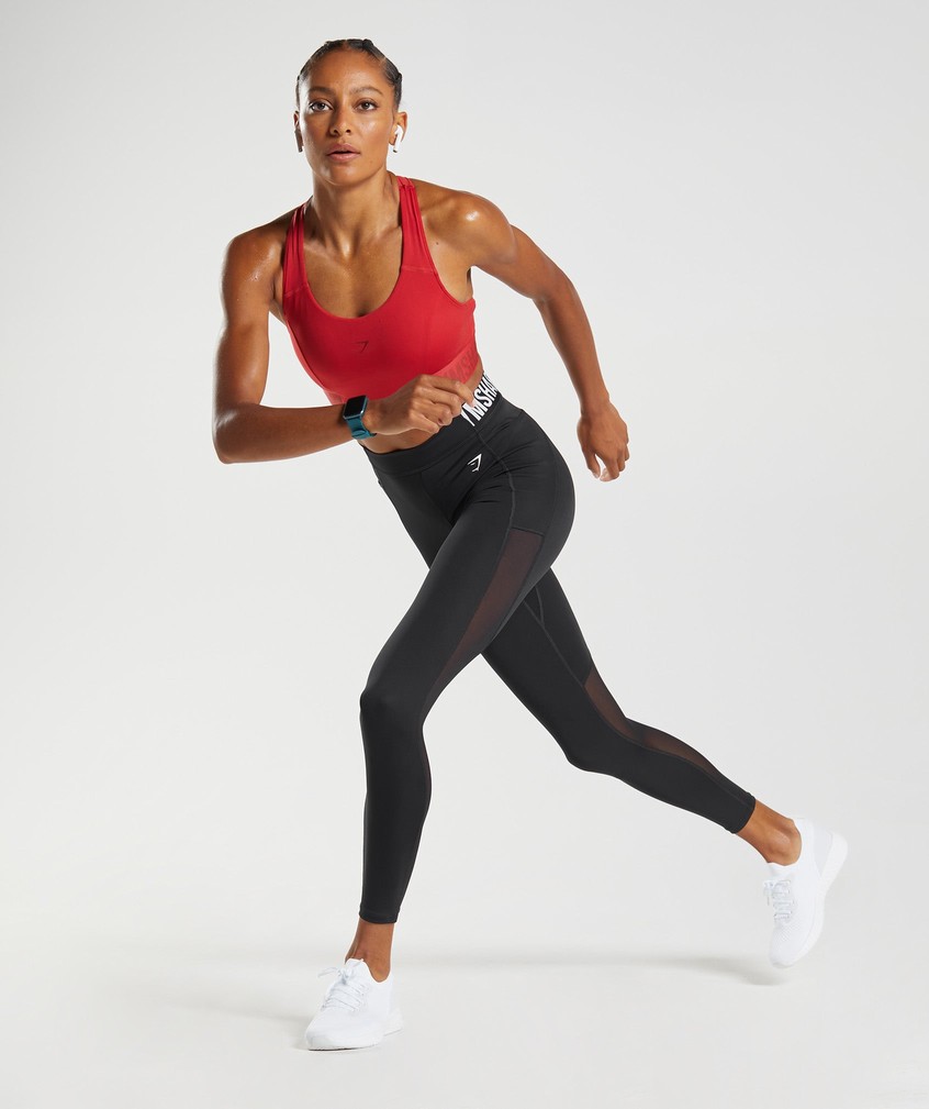 Black Women's Gymshark Training Brandmark Leggings | USA-08174