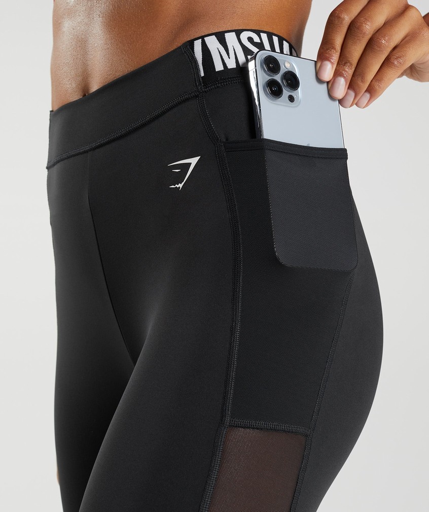 Black Women's Gymshark Training Brandmark Leggings | USA-08174