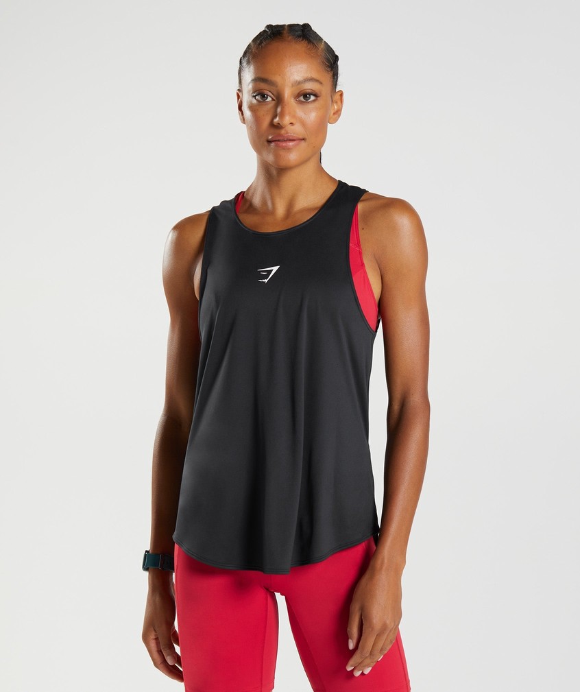 Black Women's Gymshark Training Brandmark Tank | USA-63590