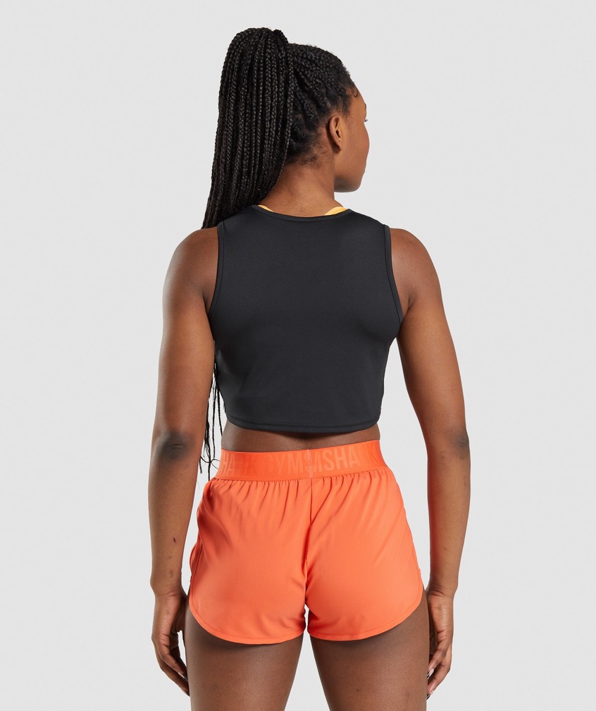 Black Women's Gymshark Training Crop Tank T-Shirts | USA-04721