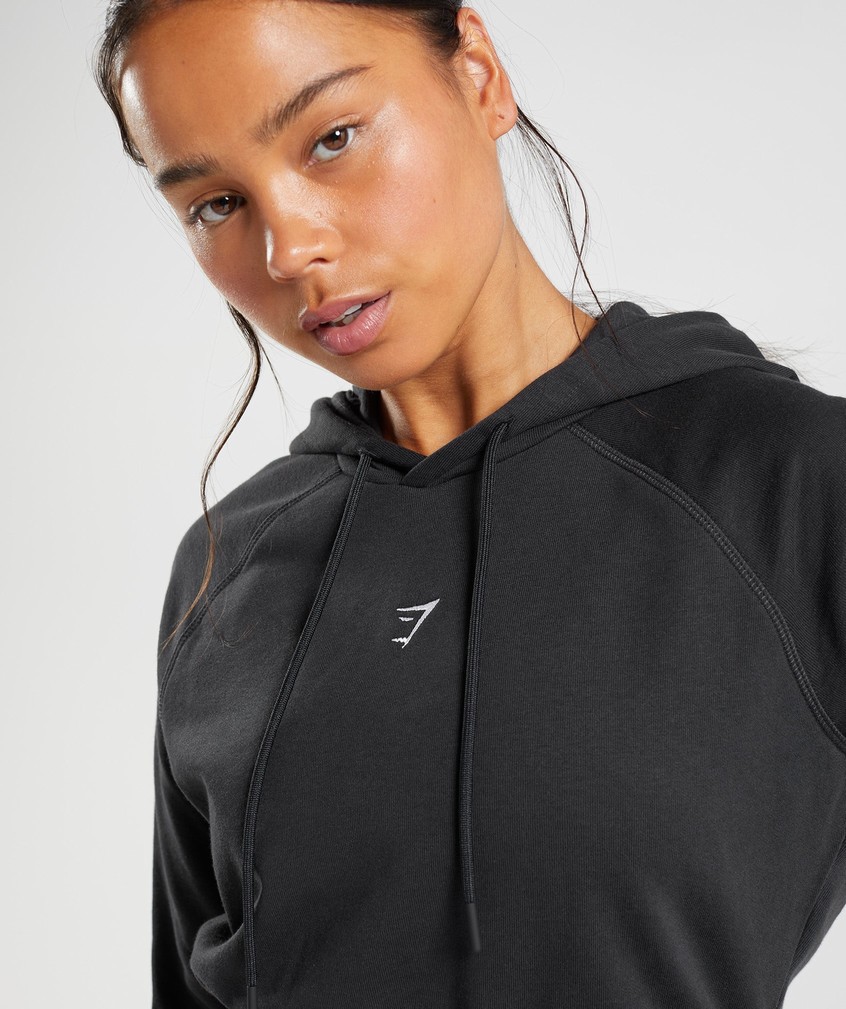 Black Women's Gymshark Training Cropped Hoodie | USA-23170