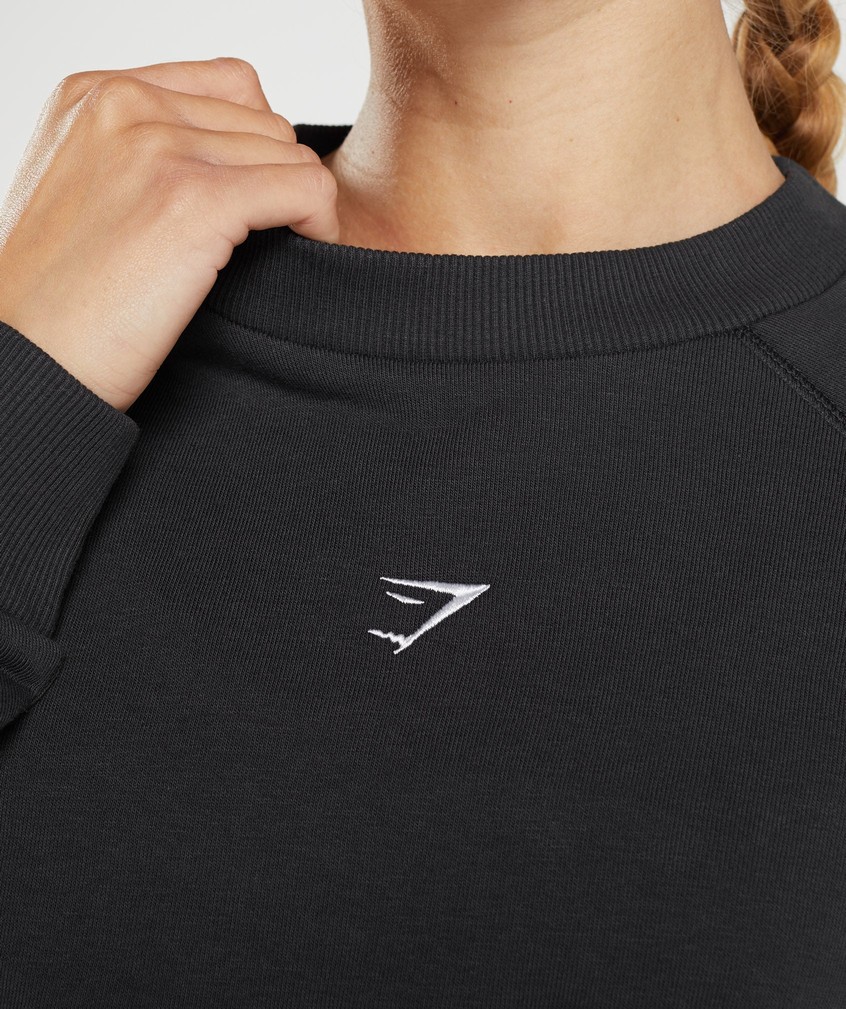 Black Women's Gymshark Training Cropped Sweater | USA-27604