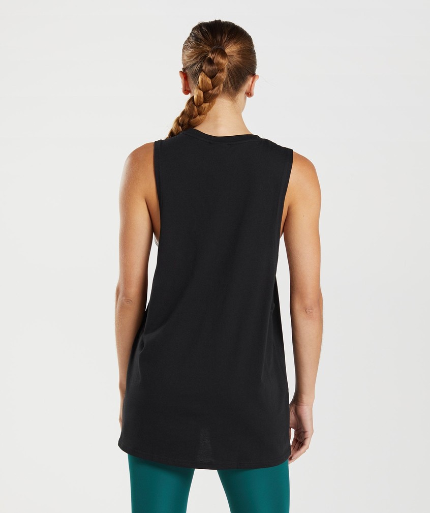 Black Women's Gymshark Training Drop Arm Tank | USA-38514