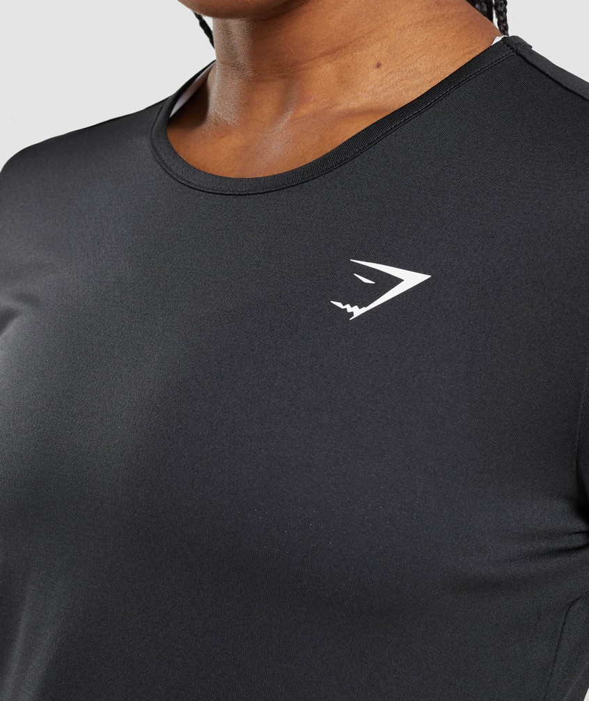 Black Women's Gymshark Training Long Sleeve Top T-Shirts | USA-42761