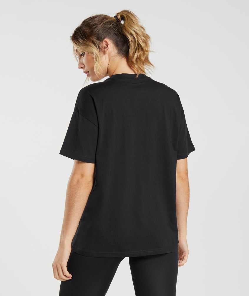 Black Women's Gymshark Training Oversized T-Shirts | USA-32406