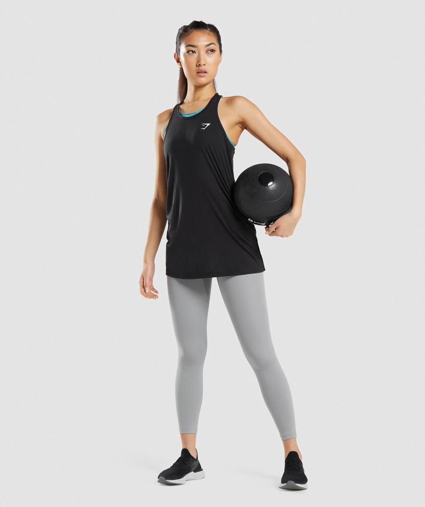 Black Women's Gymshark Training Oversized Vest | USA-42937