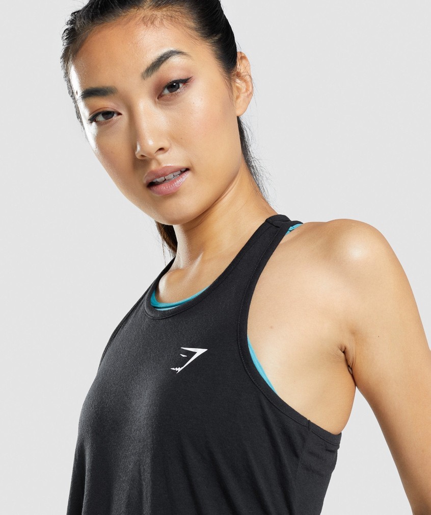 Black Women's Gymshark Training Oversized Vest | USA-42937