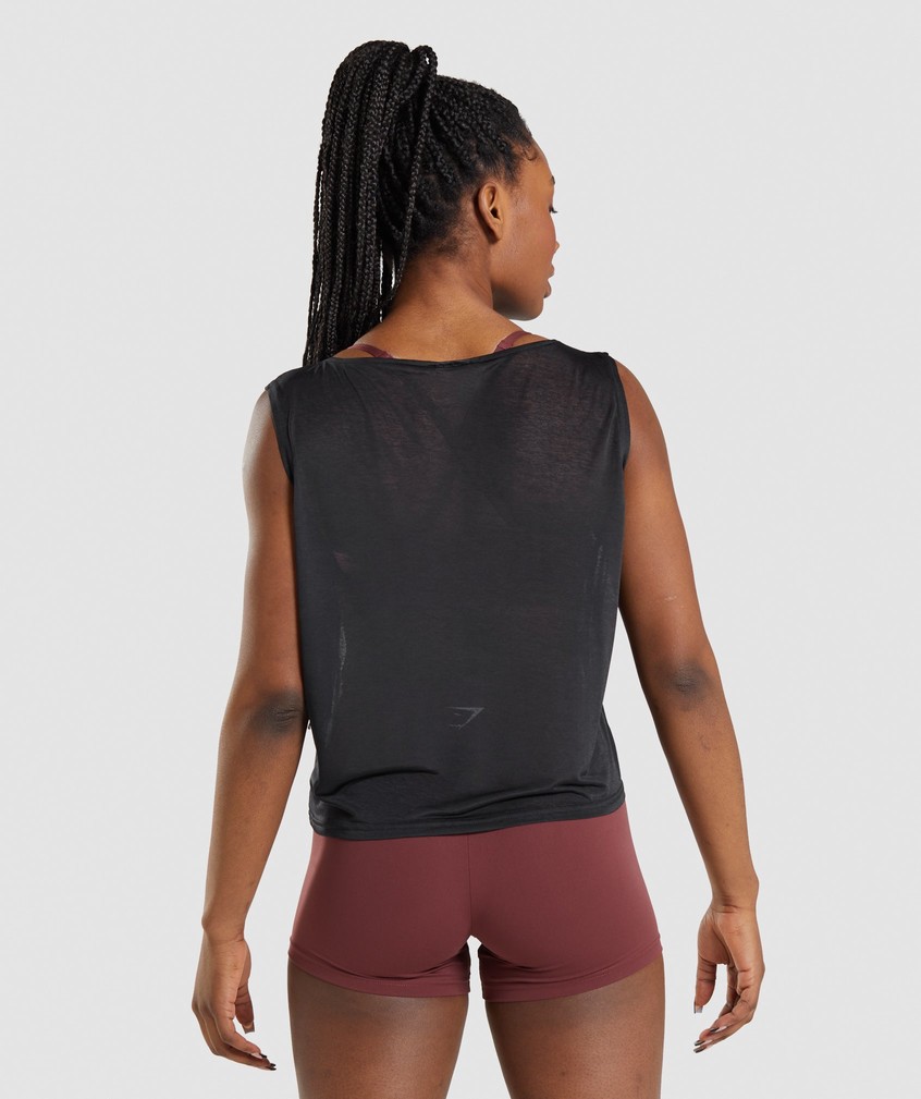 Black Women's Gymshark Training Oversized Tank | USA-90523