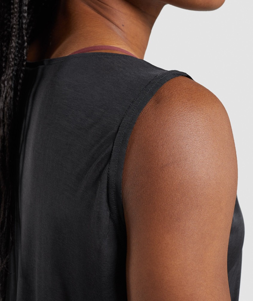 Black Women's Gymshark Training Oversized Tank | USA-90523