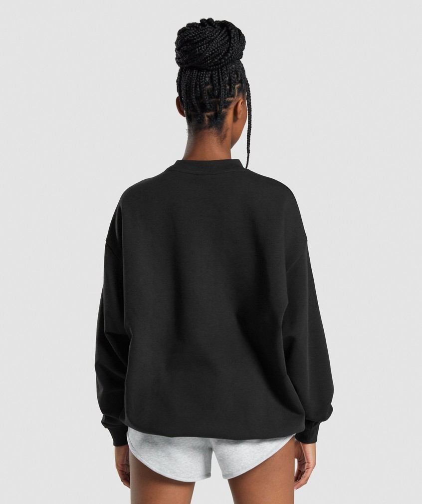 Black Women's Gymshark Training Oversized Swea Pullover | USA-92563