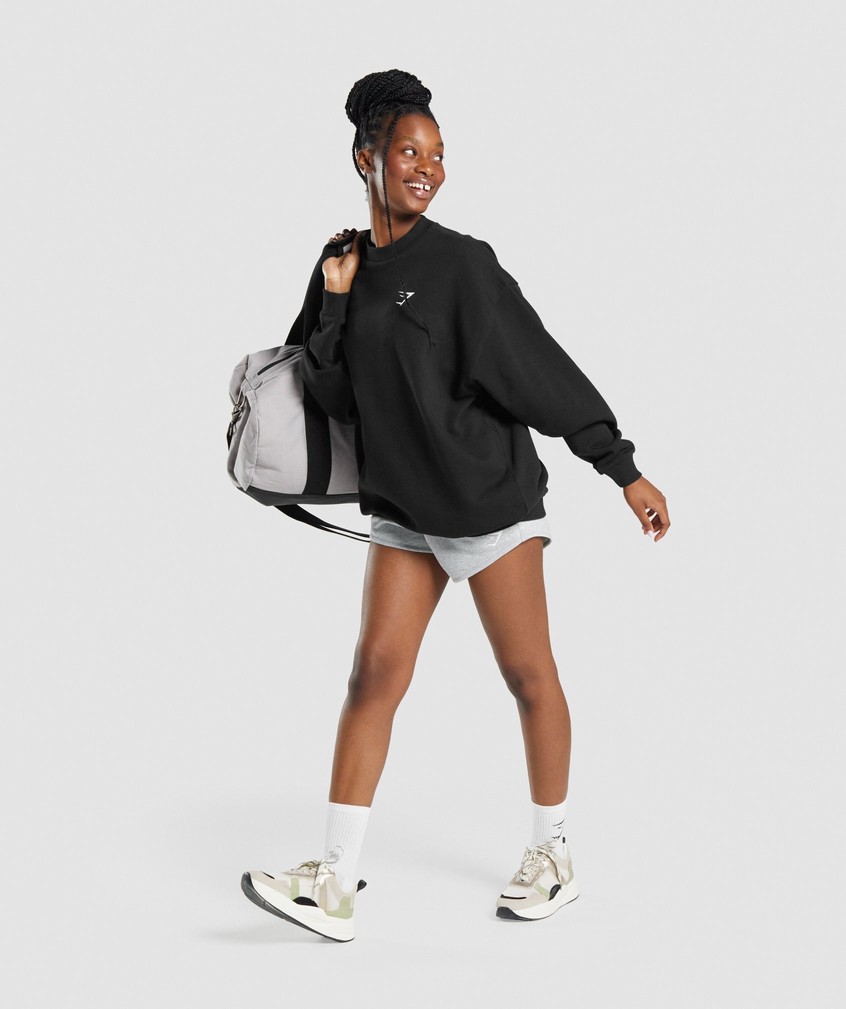 Black Women's Gymshark Training Oversized Swea Pullover | USA-92563