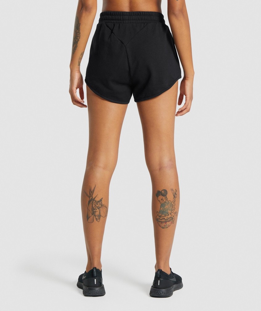 Black Women's Gymshark Training Sweat Shorts | USA-41798