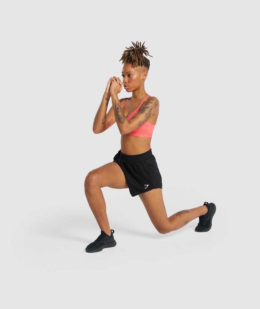 Black Women's Gymshark Training Sweat Shorts | USA-41798