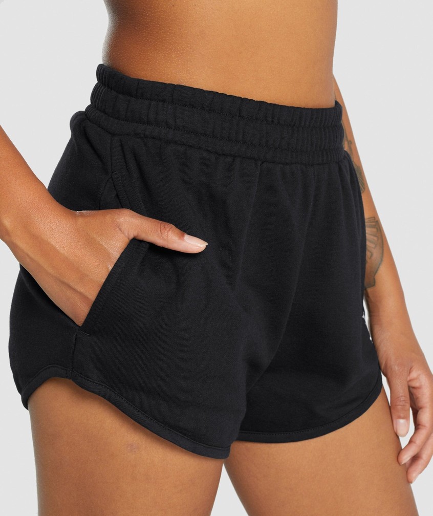 Black Women's Gymshark Training Sweat Shorts | USA-41798