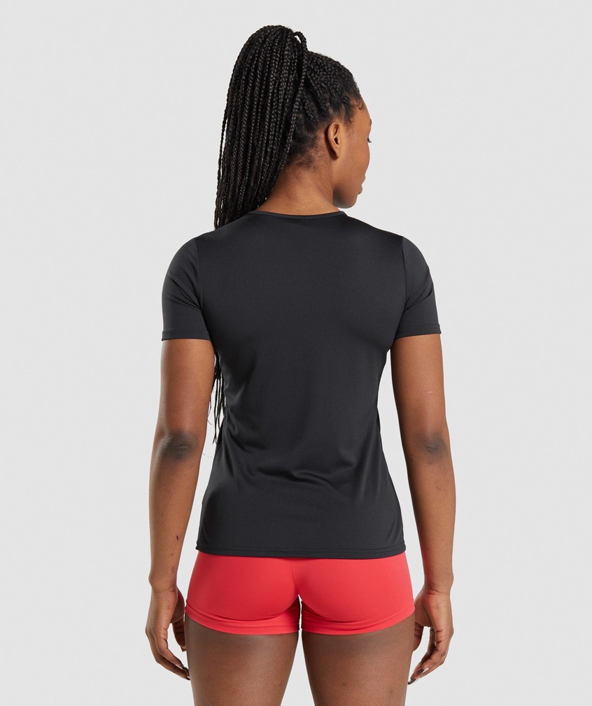 Black Women's Gymshark Training T-Shirts | USA-61049