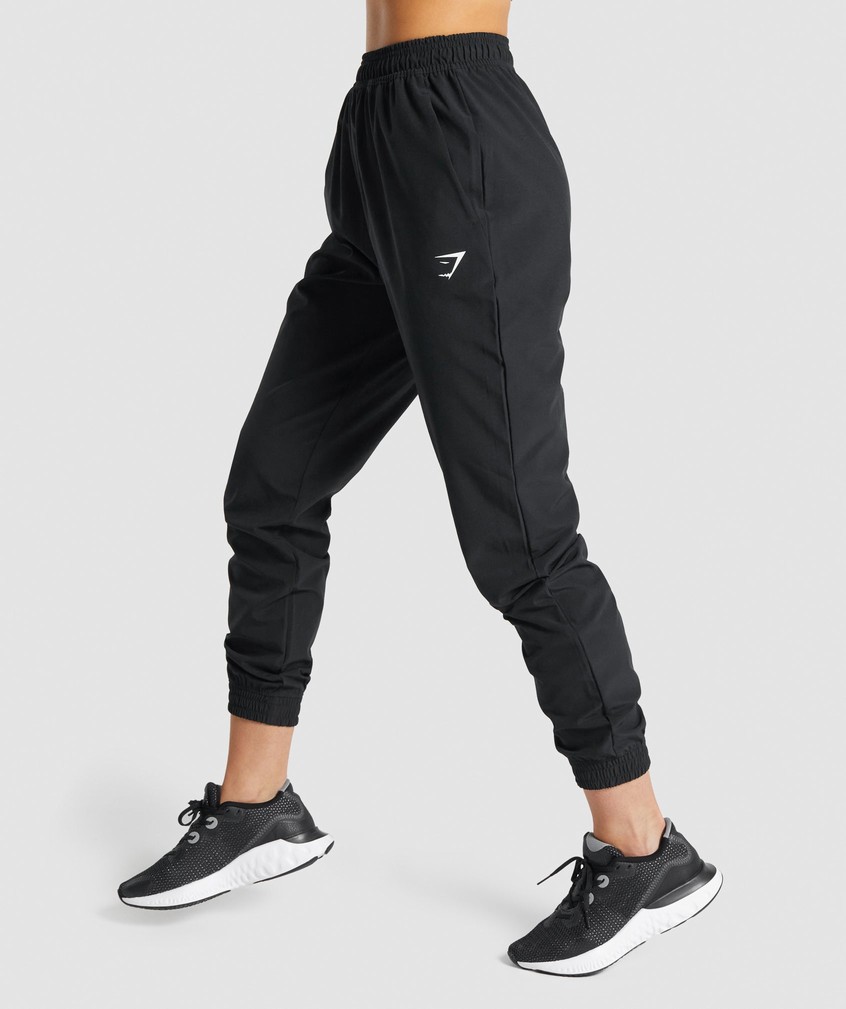 Black Women's Gymshark Training Woven Joggers | USA-50248