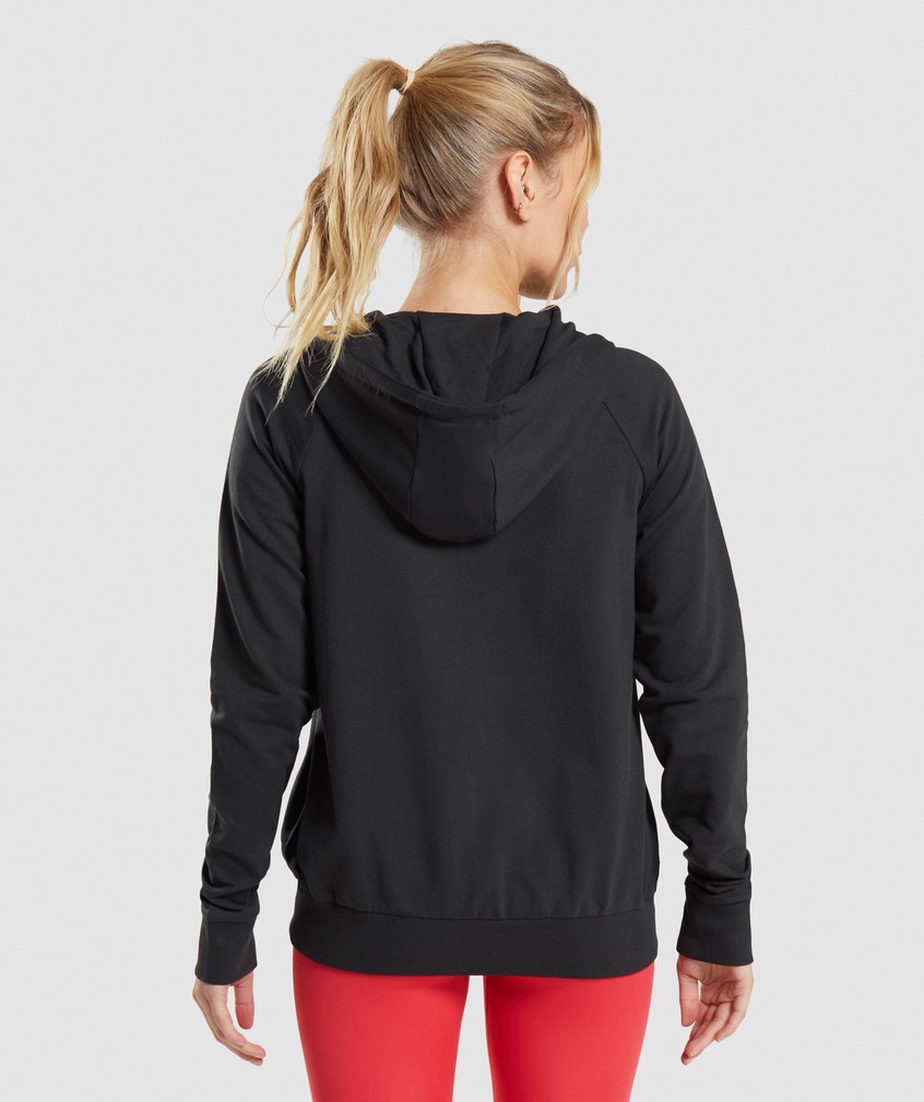 Black Women's Gymshark Training Zip Hoodie | USA-14972