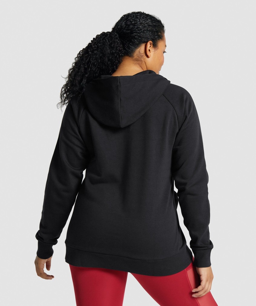 Black Women's Gymshark Training Zip Up Hoodie | USA-54762