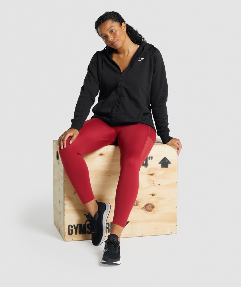 Black Women's Gymshark Training Zip Up Hoodie | USA-54762