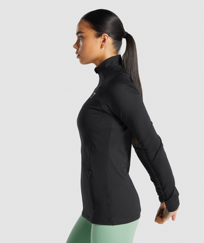 Black Women's Gymshark Training Zip Up Jackets | USA-94275