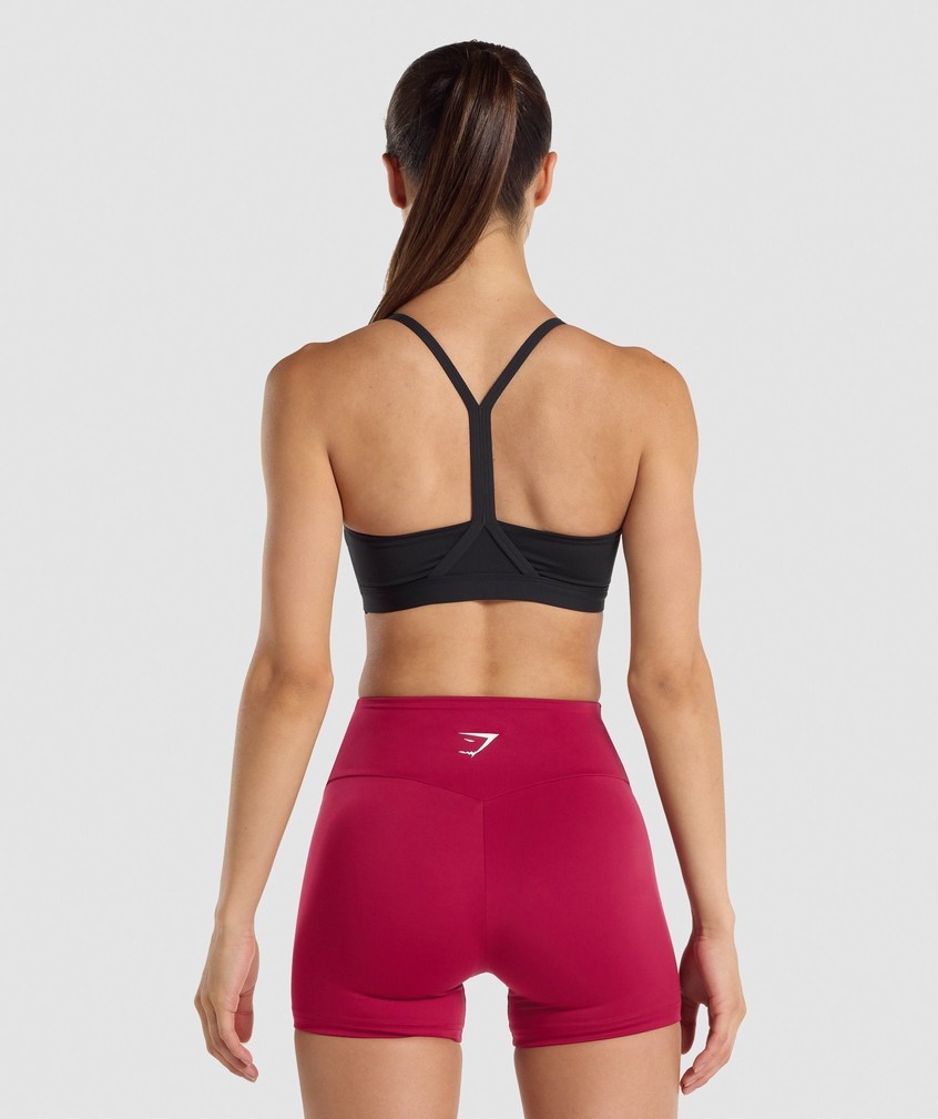 Black Women's Gymshark V Neck Sports Bra | USA-80134