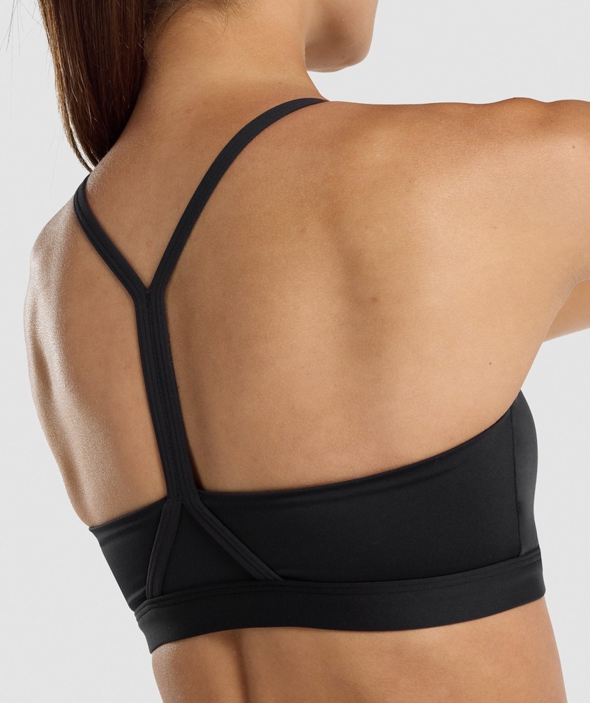 Black Women's Gymshark V Neck Sports Bra | USA-80134