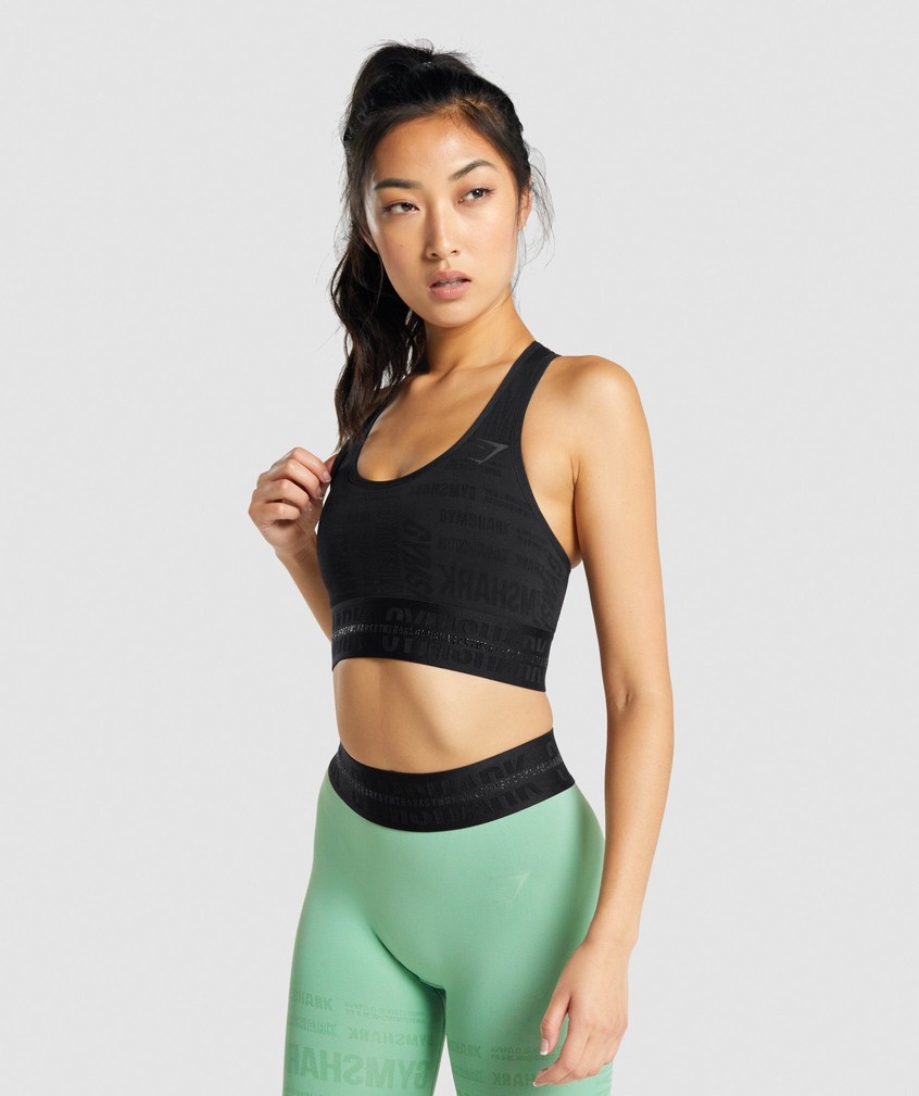 Black Women's Gymshark Vision Sports Bra | USA-70231