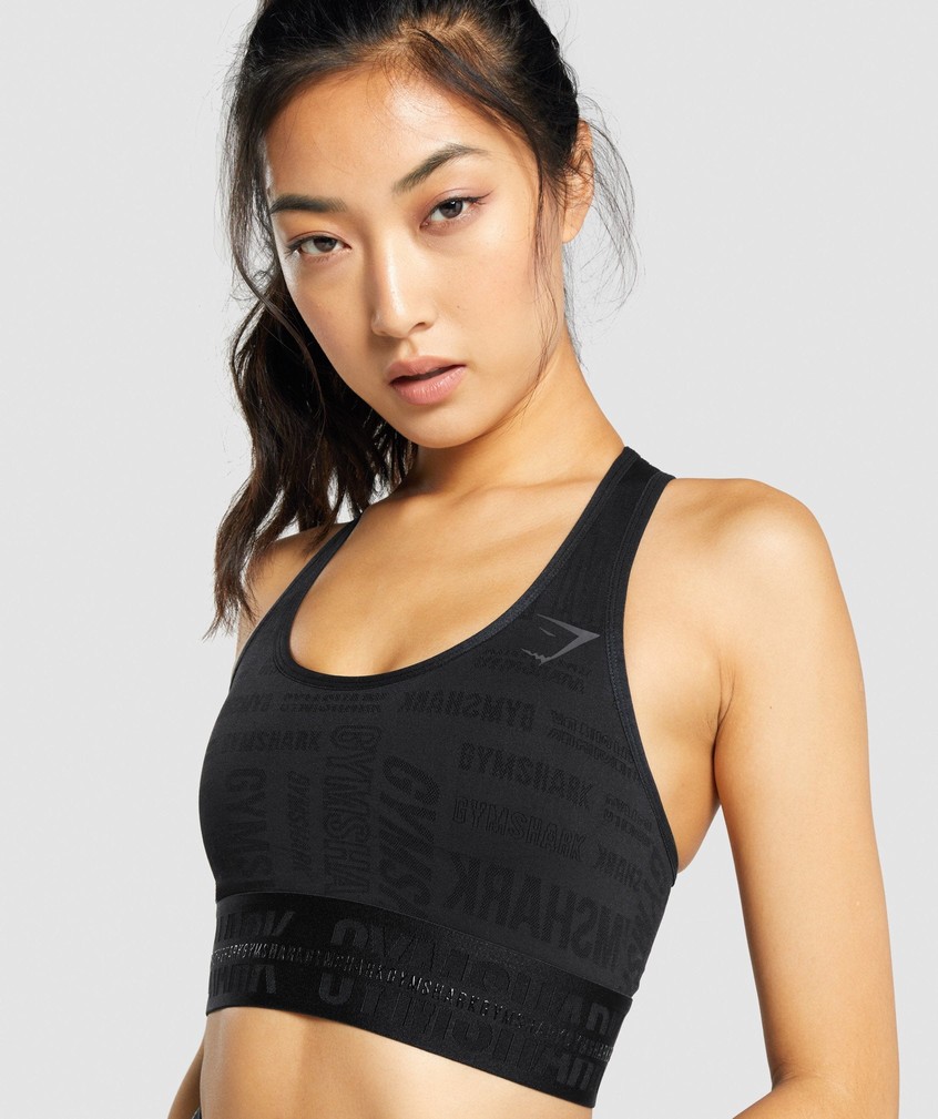 Black Women's Gymshark Vision Sports Bra | USA-70231