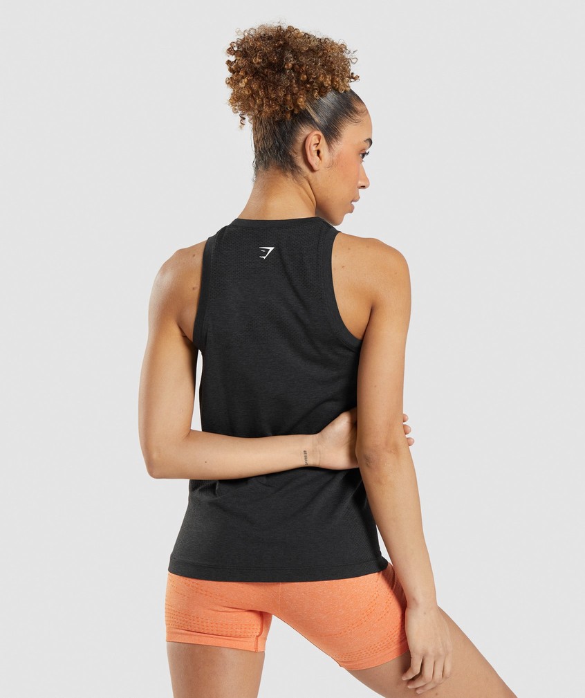 Black Women's Gymshark Vital Seamless 2.0 Light Tank | USA-48950