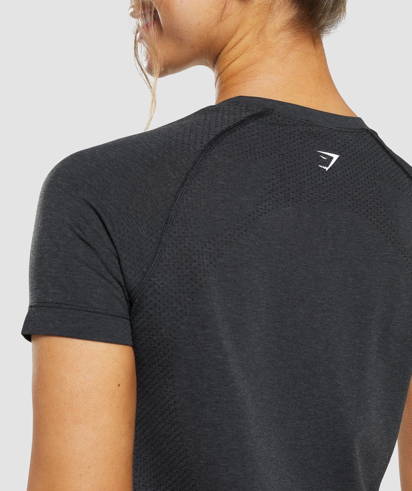 Black Women's Gymshark Vital Seamless 2.0 Light T-Shirts | USA-50391