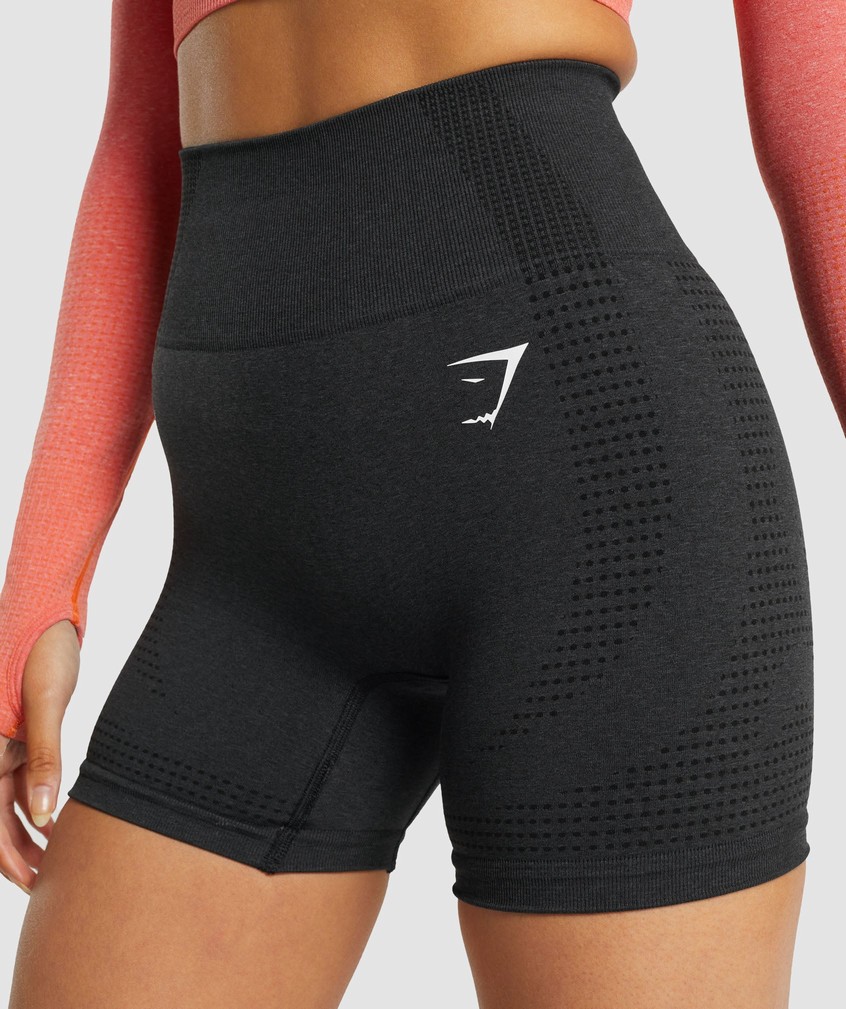 Black Women's Gymshark Vital Seamless 2.0 Shorts | USA-59087