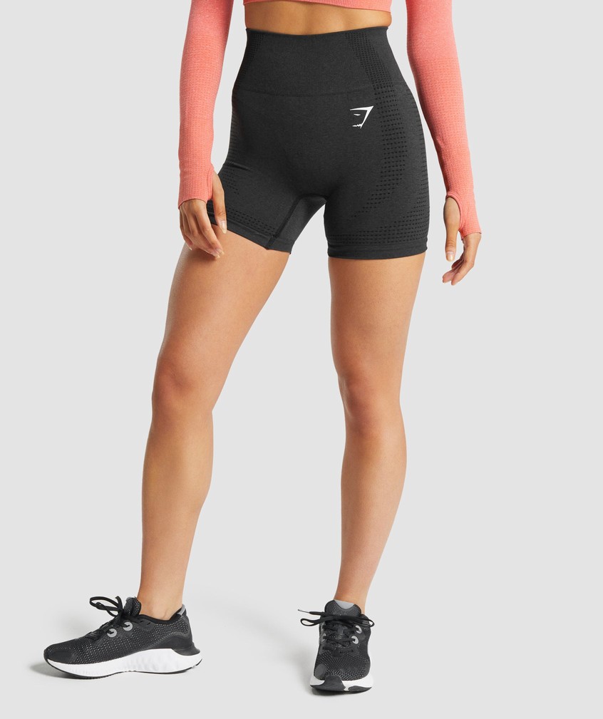 Black Women\'s Gymshark Vital Seamless 2.0 Shorts | USA-59087