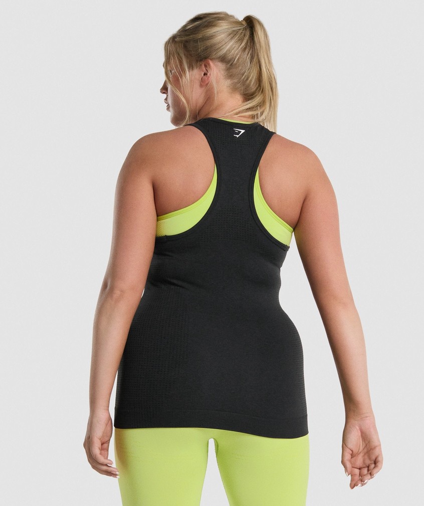 Black Women's Gymshark Vital Seamless 2.0 Vest | USA-65174