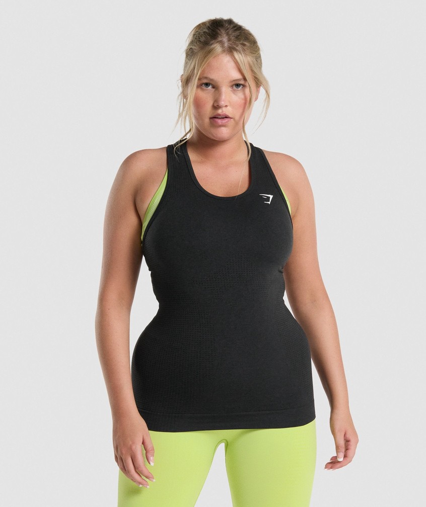 Black Women\'s Gymshark Vital Seamless 2.0 Vest | USA-65174