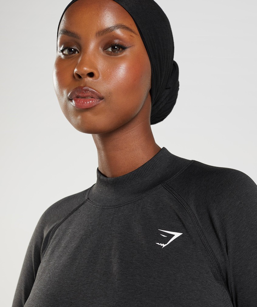 Black Women's Gymshark Vital Seamless Long Line Top T-Shirts | USA-35698