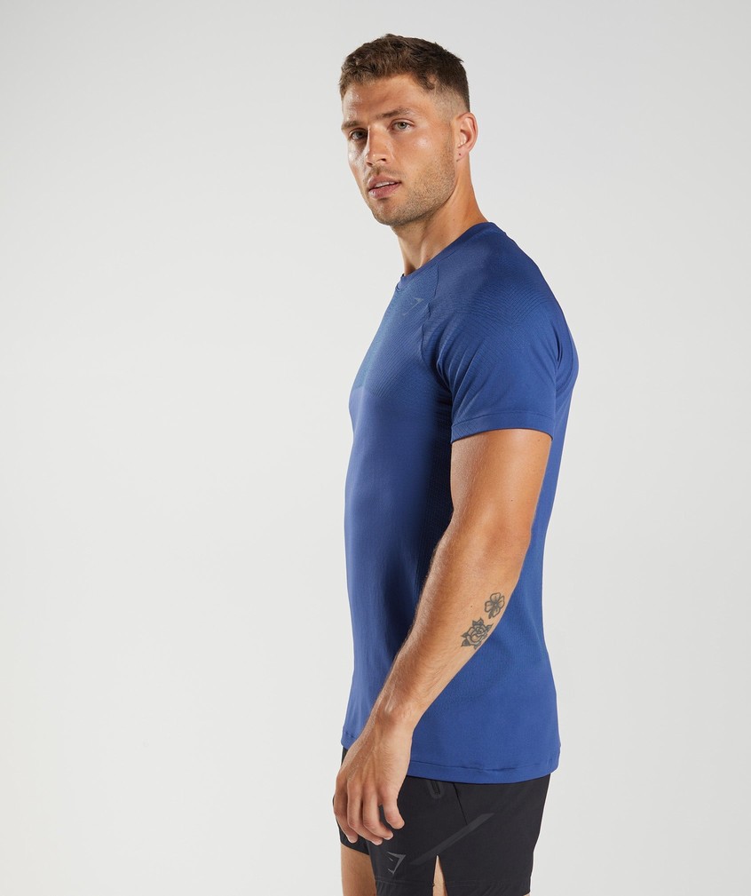 Blue Men's Gymshark Apex Seamless T-Shirts | USA-45132