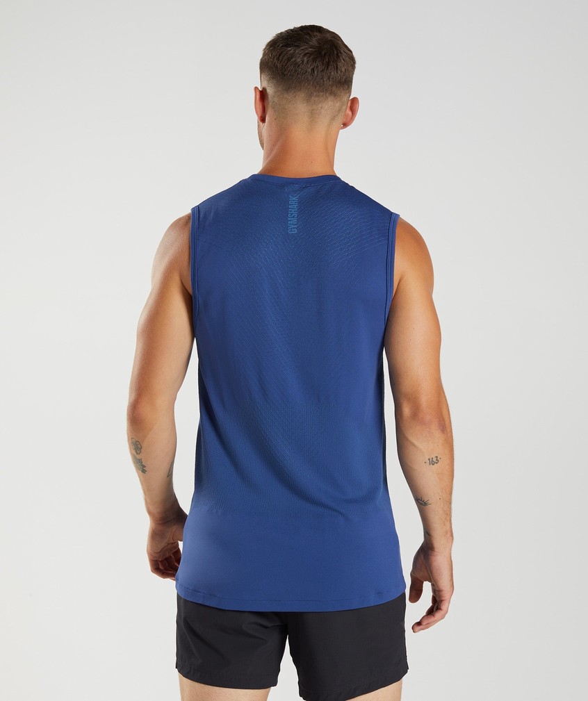 Blue Men's Gymshark Apex Seamless Tank | USA-81054