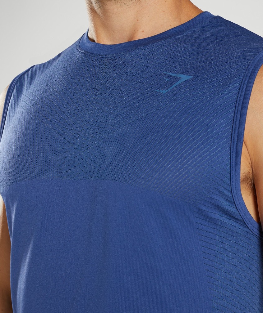 Blue Men's Gymshark Apex Seamless Tank | USA-81054