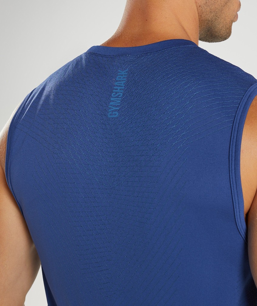 Blue Men's Gymshark Apex Seamless Tank | USA-81054